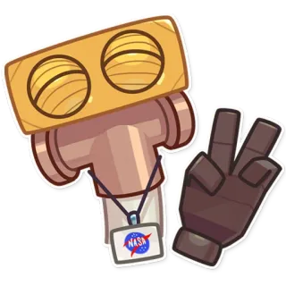 ✌️ 2732488b NASA robot, NASA, pokój, gest, karton, kosmos, astronauta telegram sticker