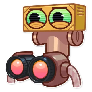 🤨 297076d9 kreskówka, postać, lornetka, oczy, pudełko telegram sticker