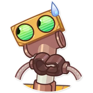 😅 a9f8561c kreskówka, robot, zmartwiony, kropla potu, postać, naklejka telegram sticker