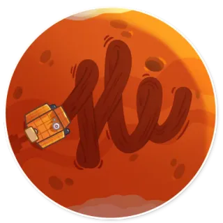 👋 ae96faa2 Hi kosmos, mars, rakieta, cześć, planeta telegram sticker