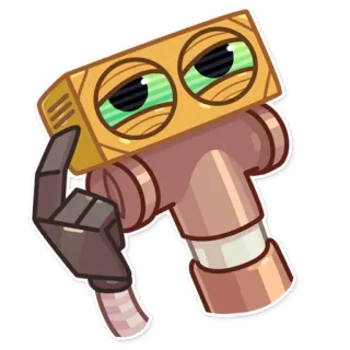😏 cd2042ff robot, myślenie, kreskówka, postać telegram sticker