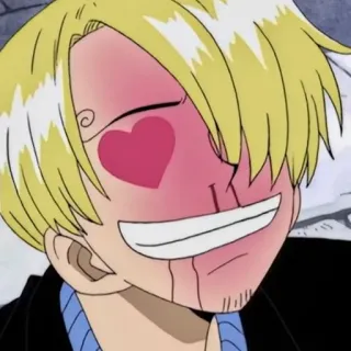 🥰 4bcb0b79 Sanji One Piece 动漫, 卡通, 爱, 心, 海贼王, 山治 whatsapp sticker
