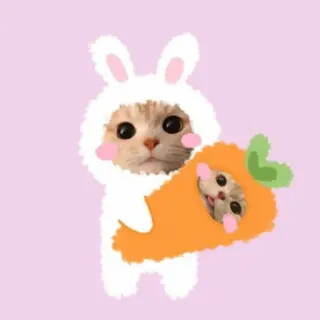 🌟 3b92d0ae chat, chaton, animal, lapin, pâques, carotte, mignon telegram sticker