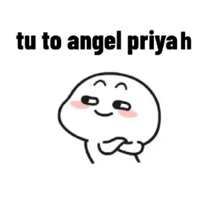 😂 09a225ca tu to angel priyah lindo, dibujos animados, ángel, texto, personaje whatsapp sticker