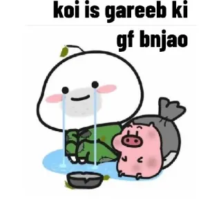 😂 3bfa604b koi is gareeb ki gf bnjao mono, dibujos animados, llorando, triste, rogando whatsapp sticker