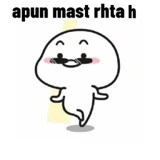 😎 3d80f82e apun mast rhta h dibujo animado, personaje, feliz, gafas, indio, hindi whatsapp sticker