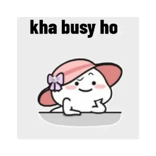 🤔 57f9bedf kha busy ho Dibujos animados, Ocupado, Sombrero, Personaje, Lindo whatsapp sticker