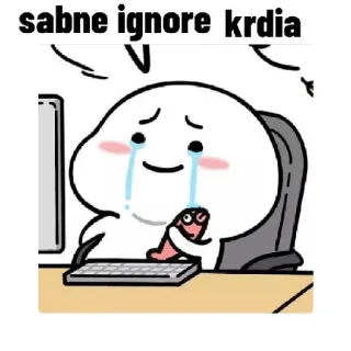 😢 66d74e84 sabne ignore krdia triste, ignorar, llorando, dibujos animados, meme whatsapp sticker