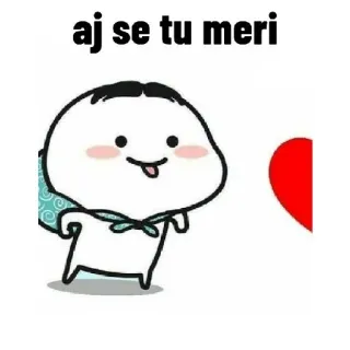 😜 99e4b9d7 aj se tu meri lindo, amor, dibujos animados, corazón, relación whatsapp sticker