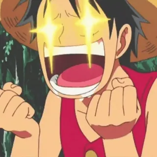 🤩 296bca20 Monkey D. Luffy One Piece anime, manga, excited, happy, luffy telegram sticker