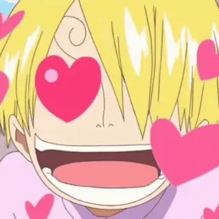 😍 316d5b4a Sanji One Piece anime, hearts, love, happy, cook telegram sticker