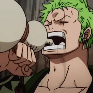 😮‍💨 77d47336 Zoro One Piece anime, roronoa, pirate, straw hat, sword, fight telegram sticker