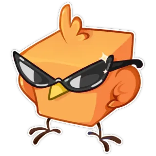 😎 16c160d7 bird, cartoon, sunglasses, cool, animal, sticker telegram sticker