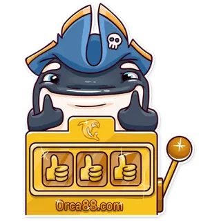 👍 8532224a Orca88.com orca, wal, pirat, daumen hoch, spielautomat, casino, glücksspiel, orca88 telegram sticker
