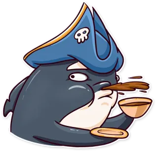 😱 d0d06f31 Cartoon, Pirat, Meer, Tier, Hai, Hut, Kapitän telegram sticker