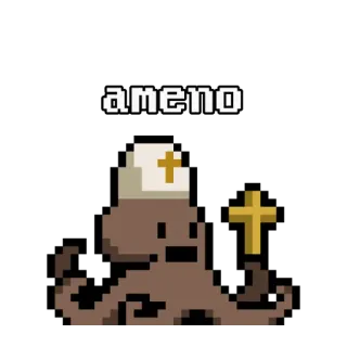 ✝️ 315dbf9f ameno 章鱼, 十字架, 宗教, Ameno, 像素画, 搞笑, 表情包 telegram sticker