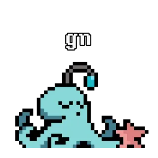 😴 4b3d534b gn 章鱼, 海星, 可爱, 像素画, 晚安, 海洋, 海 telegram sticker