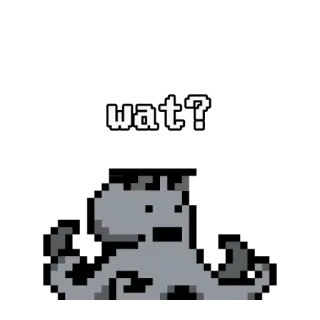 🤯 787ba3cf wat? 章鱼, 像素画, 问题, 困惑, 搞笑, 可爱 telegram sticker