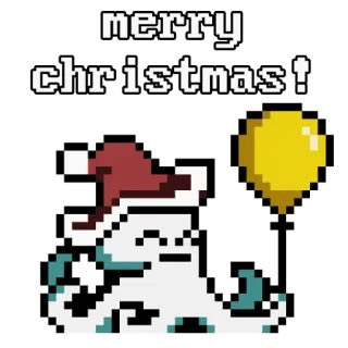 🎅 c6e210ee merry christmas! 圣诞节, 假日, 章鱼, 像素画 telegram sticker