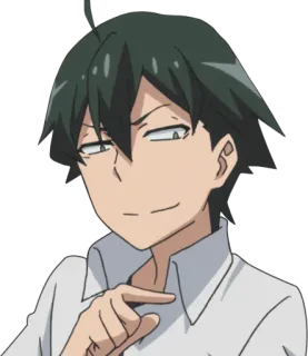 😏 336f1fcc anime, zadowolony, postać, mężczyzna, uśmiechnięty telegram sticker