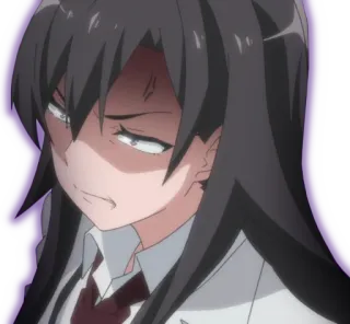 😡 4156ec6d anime, dziewczyna, zirytowana, wyraz twarzy, kreskówka telegram sticker