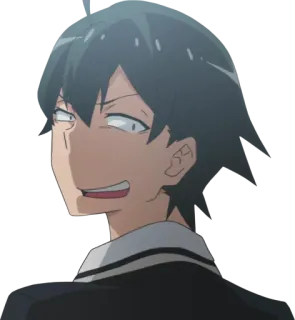🤪 cf3e105f Hachiman Hikigaya My Teen Romantic Comedy SNAFU Anime, Postać, Nastolatek, Romantyczny, Komedia, SNAFU telegram sticker