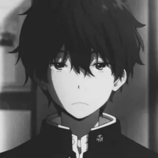 🕸 42f7b36d 애니메이션, 소년, 인물 사진, 흑백, 만화, 캐릭터 telegram sticker