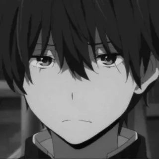 🕸 637ed5d2 애니메이션, 흑백, 소년, 만화 telegram sticker