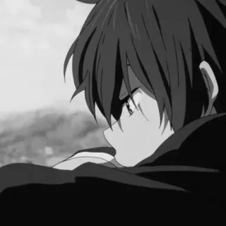 🕸 7fb478ab 애니메이션, 소년, 흑백 telegram sticker