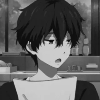 🕸 cd62cf46 애니메이션, 소년, 단색, 드로잉 telegram sticker