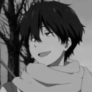 🕸 f77af225 애니메이션, 만화, 캐릭터, 흑백 telegram sticker