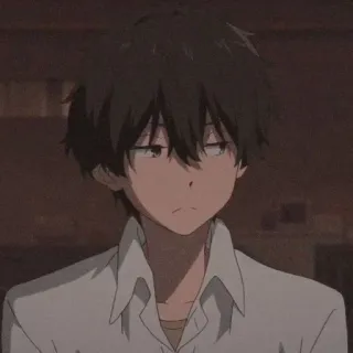 🌟 187ecc53 애니메이션, 소년, 갈색 머리, 캐릭터, 미술 telegram sticker