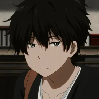 🍪 49e052ca anime, menino, mangá, cabelo preto, personagem, retrato telegram sticker