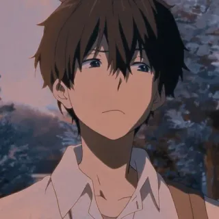 🍪 cc7bdf4d Anime, Menino, Triste, Personagem, Desenho animado telegram sticker