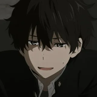 🍪 d0861fba Anime, Garoto, Cabelo preto, Retrato, Desenho animado, Ilustração telegram sticker