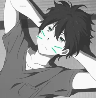 🖤 8b752411 アニメ, 男の子, 漫画, イラスト, リラックス, 猫のヒゲ telegram sticker