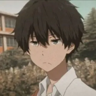 🧊 a9229fe8 Anime, Anak laki-laki, Seragam sekolah, rambut coklat, Potret whatsapp sticker