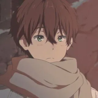 🥡 27c2af5f อนิเมะ, เด็กผู้ชาย, ผ้าพันคอ, ภาพเหมือน, ตัวละคร, อนิเมชั่น, ภาพวาด telegram sticker