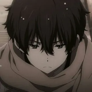 🥡 d0316962 อนิเมะ, เด็กผู้ชาย, ผ้าพันคอ, ภาพเหมือน telegram sticker