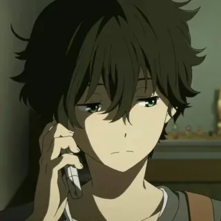 🎐 035576a4 anime, boy, cartoon, phone, expression, portrait whatsapp sticker