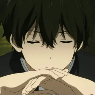 🎐 3b7d7c69 anime, boy, thinking, character, cute whatsapp sticker