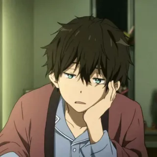 🎐 45a6f194 anime, manga, boy, character, sleepy, bored whatsapp sticker