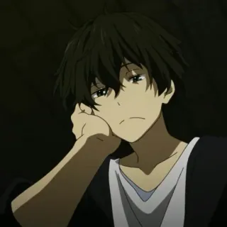 🎐 a263f169 anime, boy, man, bored, pensive, character whatsapp sticker