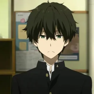 🎐 f0c84783 Houtarou Oreki Hyouka anime, student, boy, portrait, serious, manga, japanese whatsapp sticker