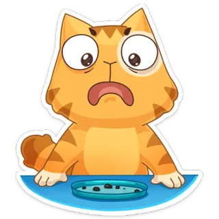 😫 a7070ac4 Katze, besorgt, Essen, schockiert, lustig, Cartoon, Emoji telegram sticker