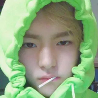 📍 a28a24f1 persona, felpa con cappuccio, verde, lecca-lecca, ritratto telegram sticker