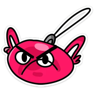 😠 2e290ec8 autocollant, colère, dessin animé, rose, mignon, personnage telegram sticker