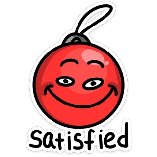 🙂 7cba5b36 satisfied พอใจ, อีโมจิ, เครื่องประดับ, คริสต์มาส, สีแดง, มีความสุข telegram sticker