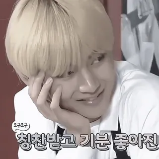 🌟 12993f35 오구오구
청찬받고 기분 좋아진 kpop, coréen, joyeux, visage, idole, célébrité telegram sticker