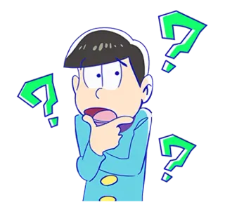 ❓ b75e45d7 pytanie, anime, kreskówka, myślenie, zdezorientowany telegram sticker